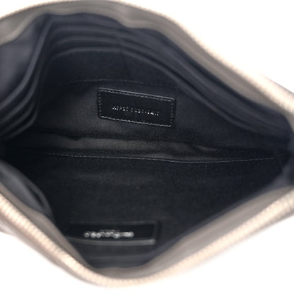 Saint Laurent Calfskin Matelasse Chevron Monogram A5 Wristlet Earth 5 of 7
