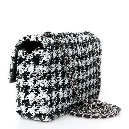 Chanel Sequin Houndstooth Small Flap Black White 3 of 12