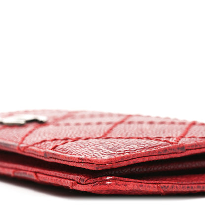 Chanel Distressed Caviar Stitched Outdoor Yen Wallet Bordeaux Clair 10 of 13