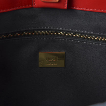 Fendi Vitello Glacier Medium FF Tote Rosso Cardinale 8 of 9