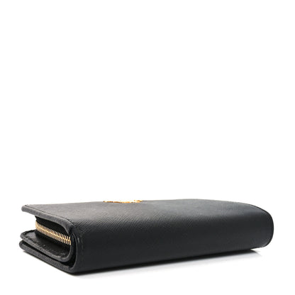 Prada Saffiano Metal Compact Wallet Black 4 of 6
