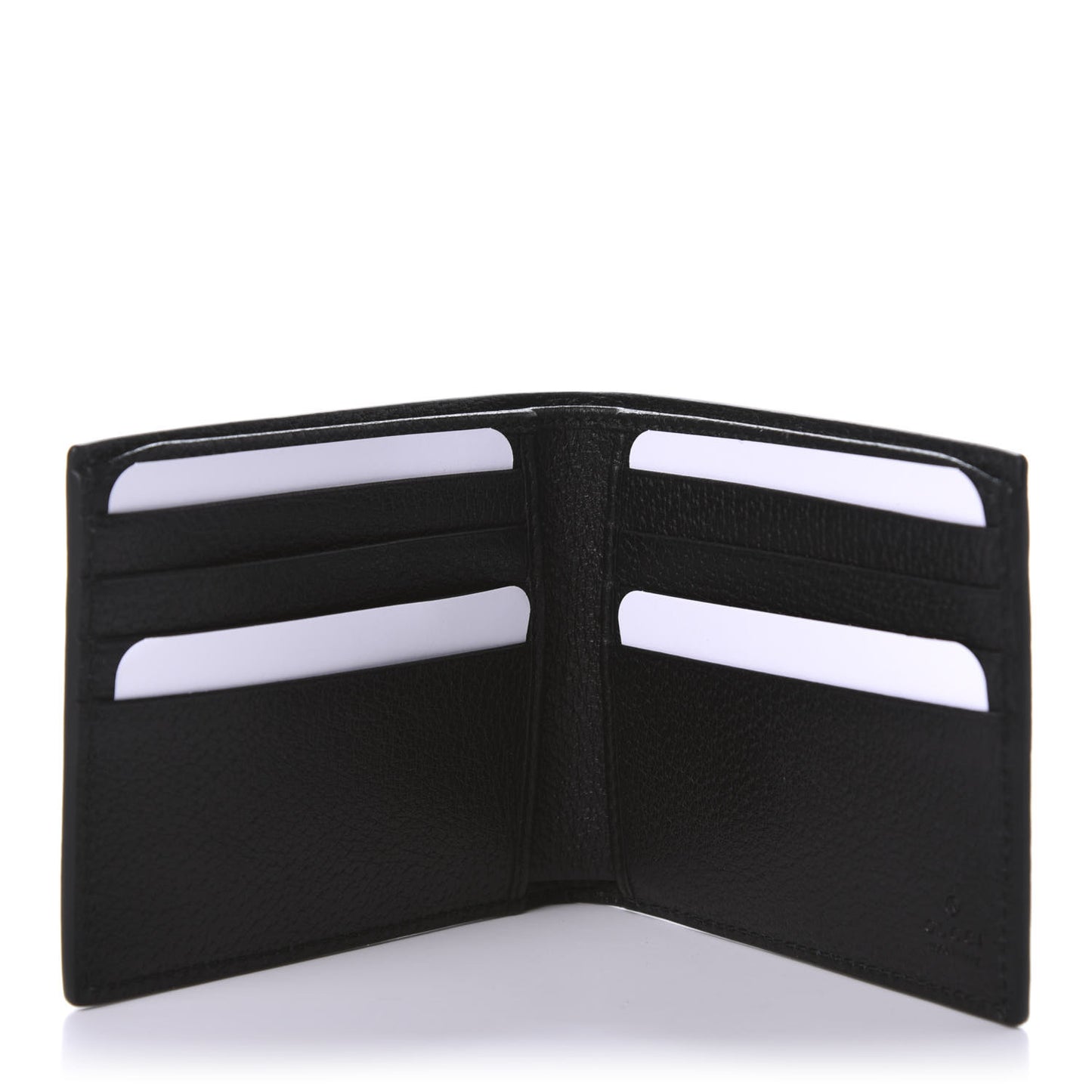 Textured Dollar Calfskin Nylon Gucci Stripe New Web Bi-Fold Wallet Black Ecru Verde Rosso