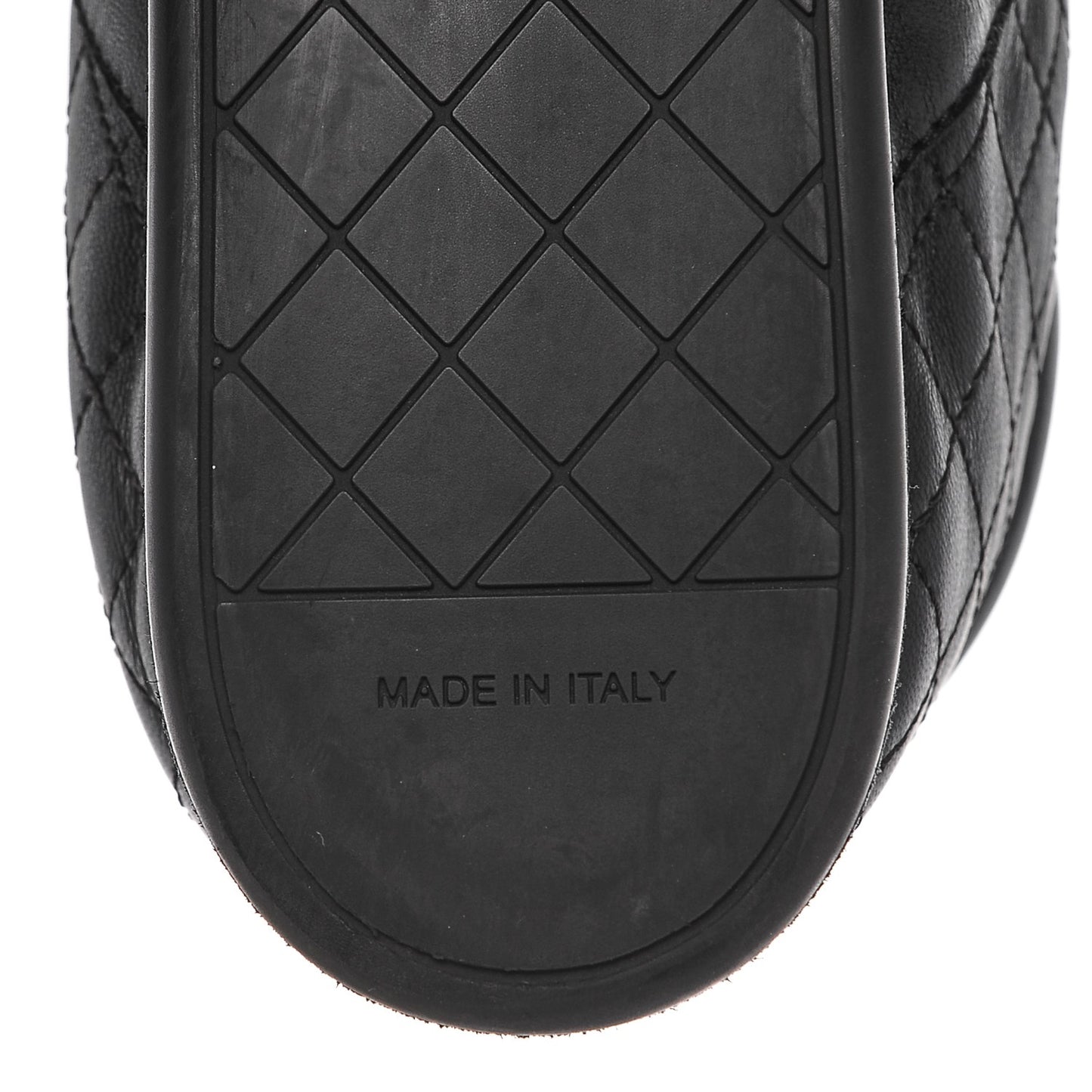 Lambskin Quilted High Top Sneakers 42 Black