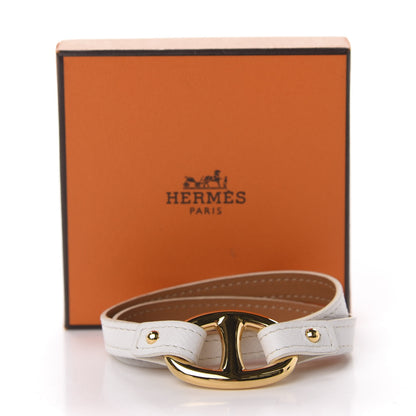Hermes Epsom Granville Double Tour Bracelet M White 8 of 8