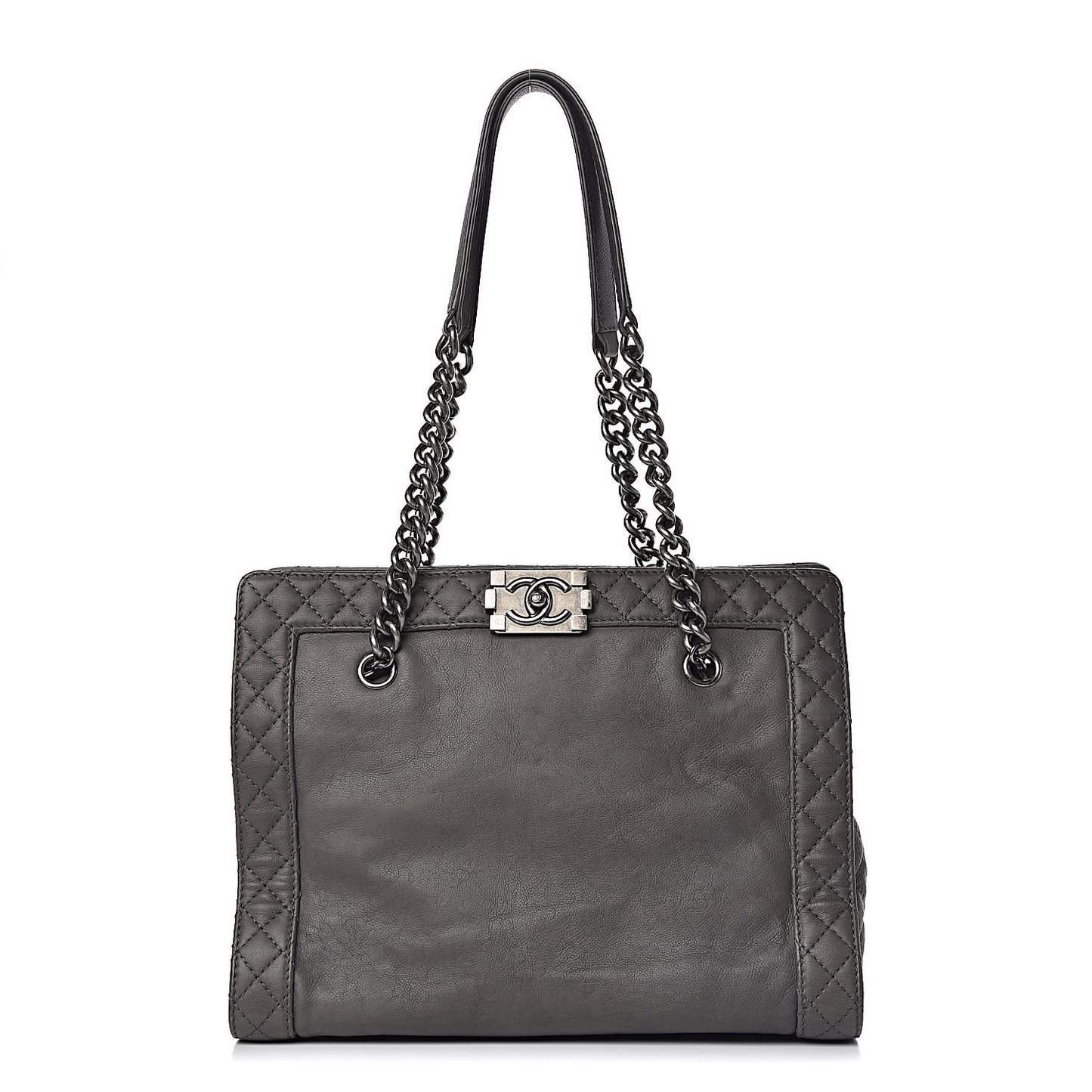 Calfskin Boy Reverso Shopping Tote Grey