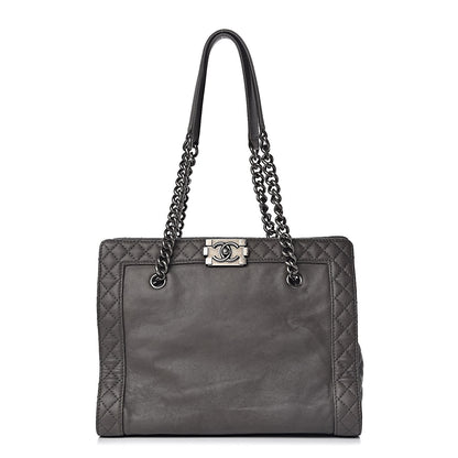 Chanel Calfskin Boy Reverso Shopping Tote Grey 1 of 11
