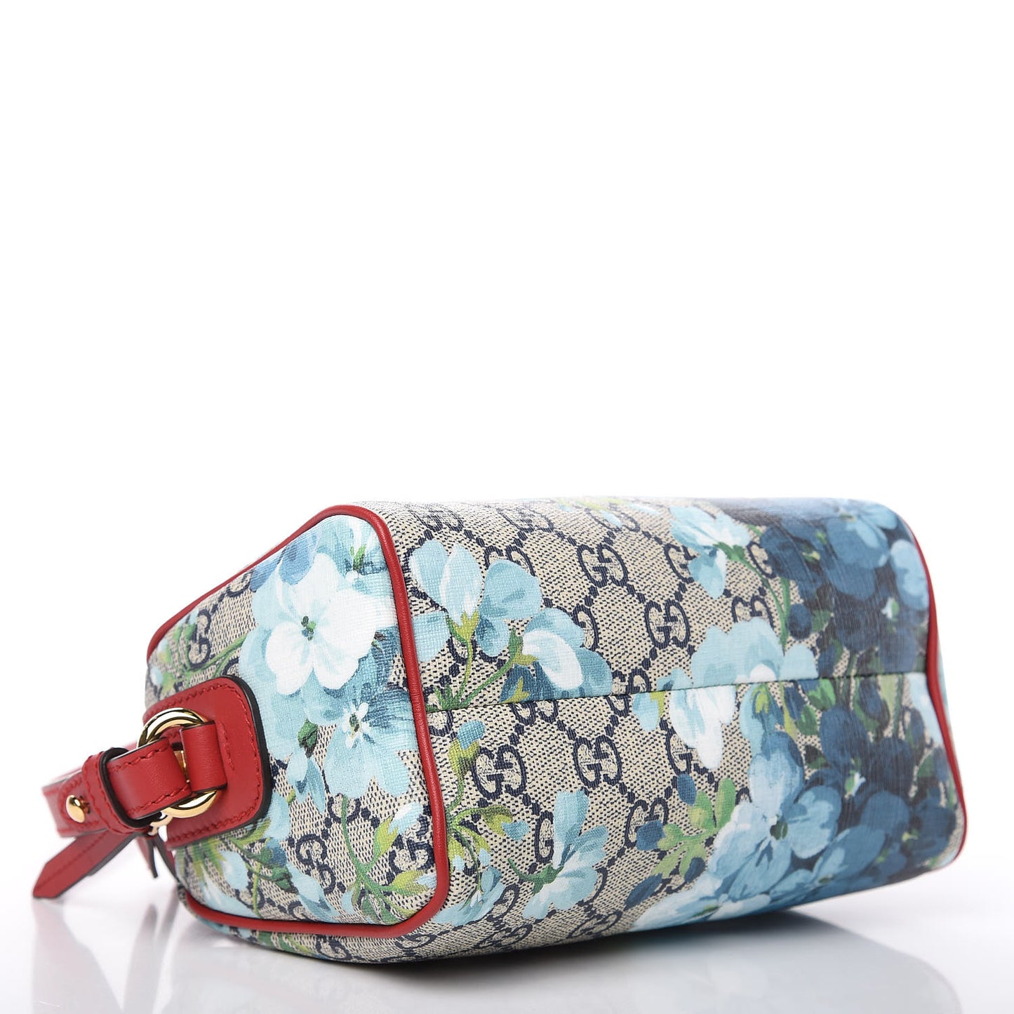 GG Supreme Monogram Blooms Mini Boston Navy Blue Hibiscus