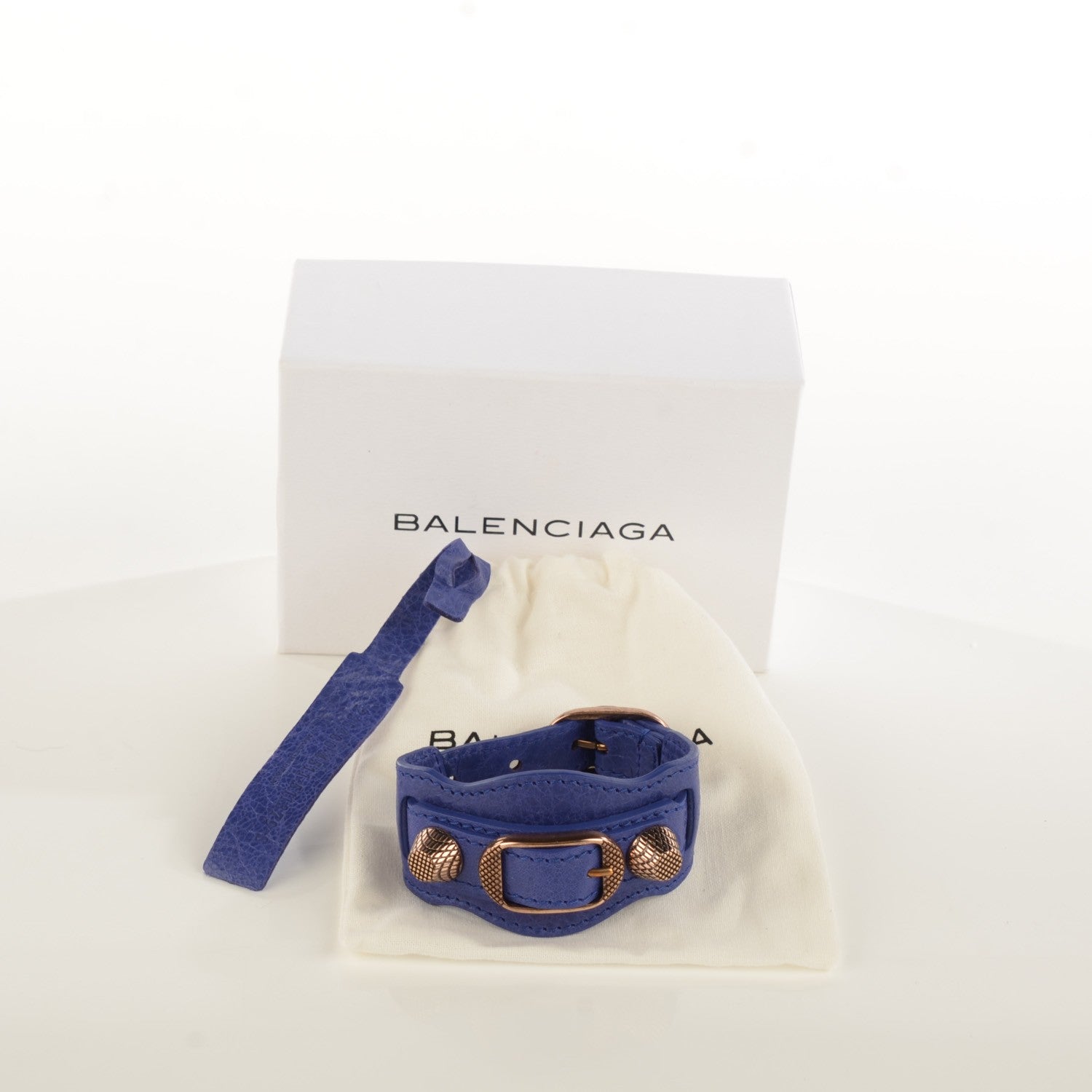 Balenciaga Agneau Arena Giant 12 Rose Gold Hardware Bracelet S Bleu Lavande 6 of 6