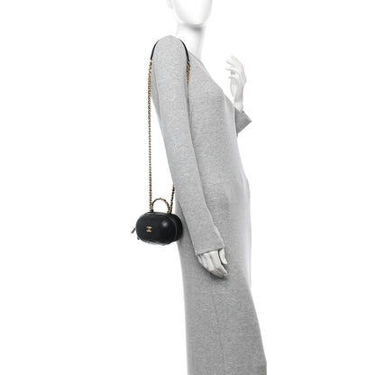 Chanel Lambskin Quilted CC Bubble Vanity Case With Chain Black 2 of 10