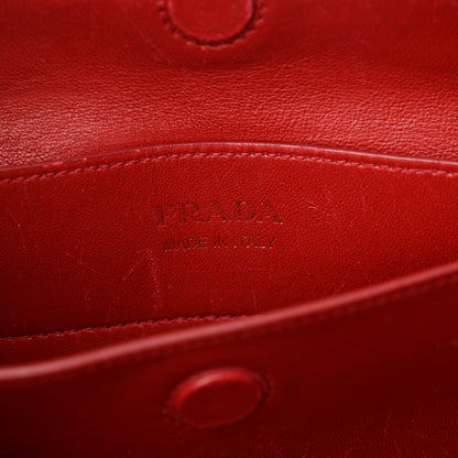 Prada Saffiano Cuir Small Double Bag Black Fuoco 6 of 16