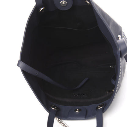 Chanel Grained Calfskin Large Coco Eyelets Shopping Tote Navy 6 of 16