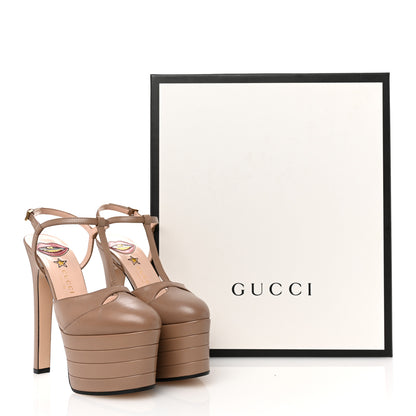 Gucci Malaga Kid Angel T-Strap Platform High Heel Pumps 35.5 Porcelain Rose 9 of 9