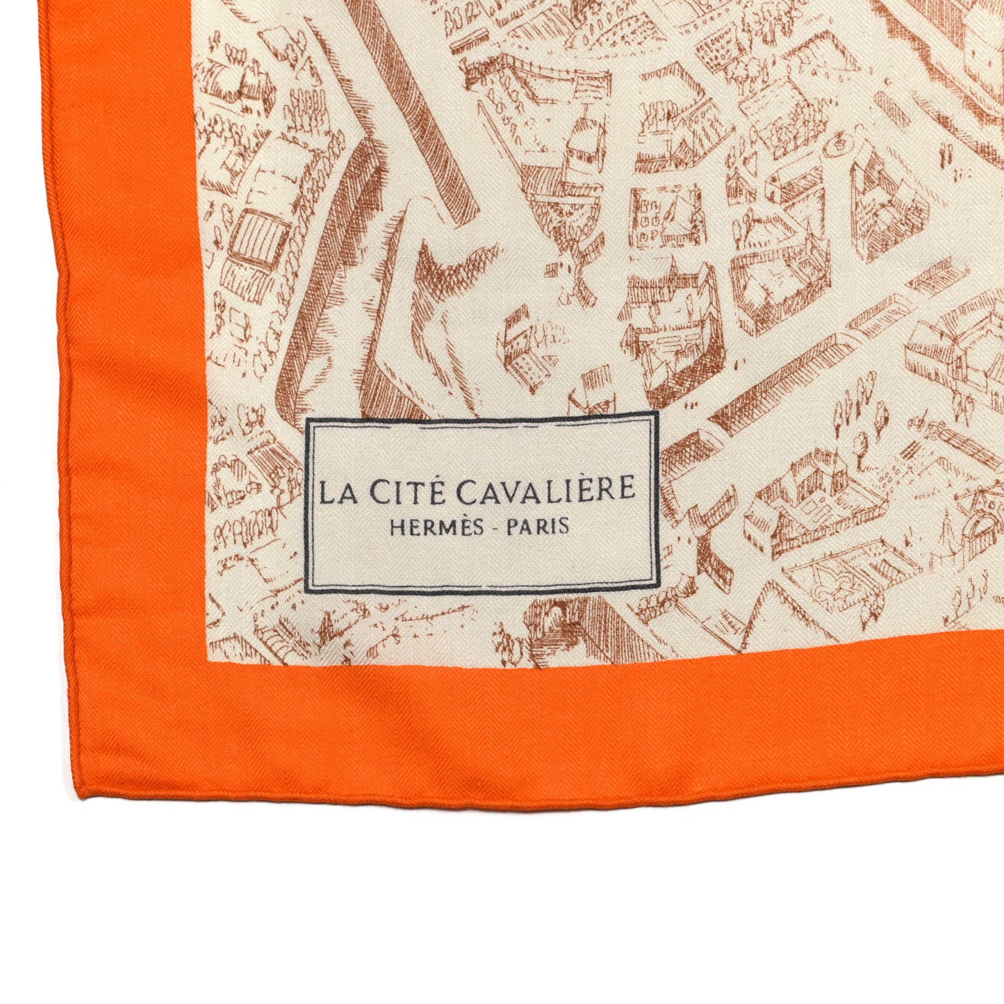 Cashmere Silk La Cite Cavaliere Shawl 140 Orange Naturel Brun