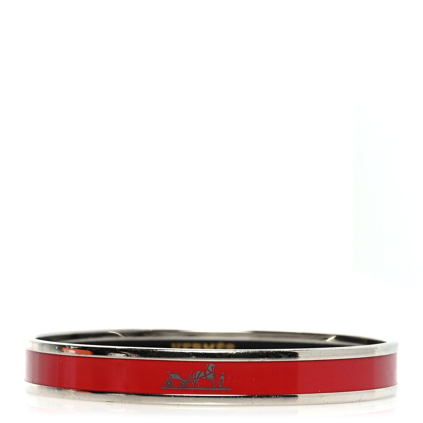 Enamel Printed Caleche Narrow Bracelet 70 Rouge Amarante
