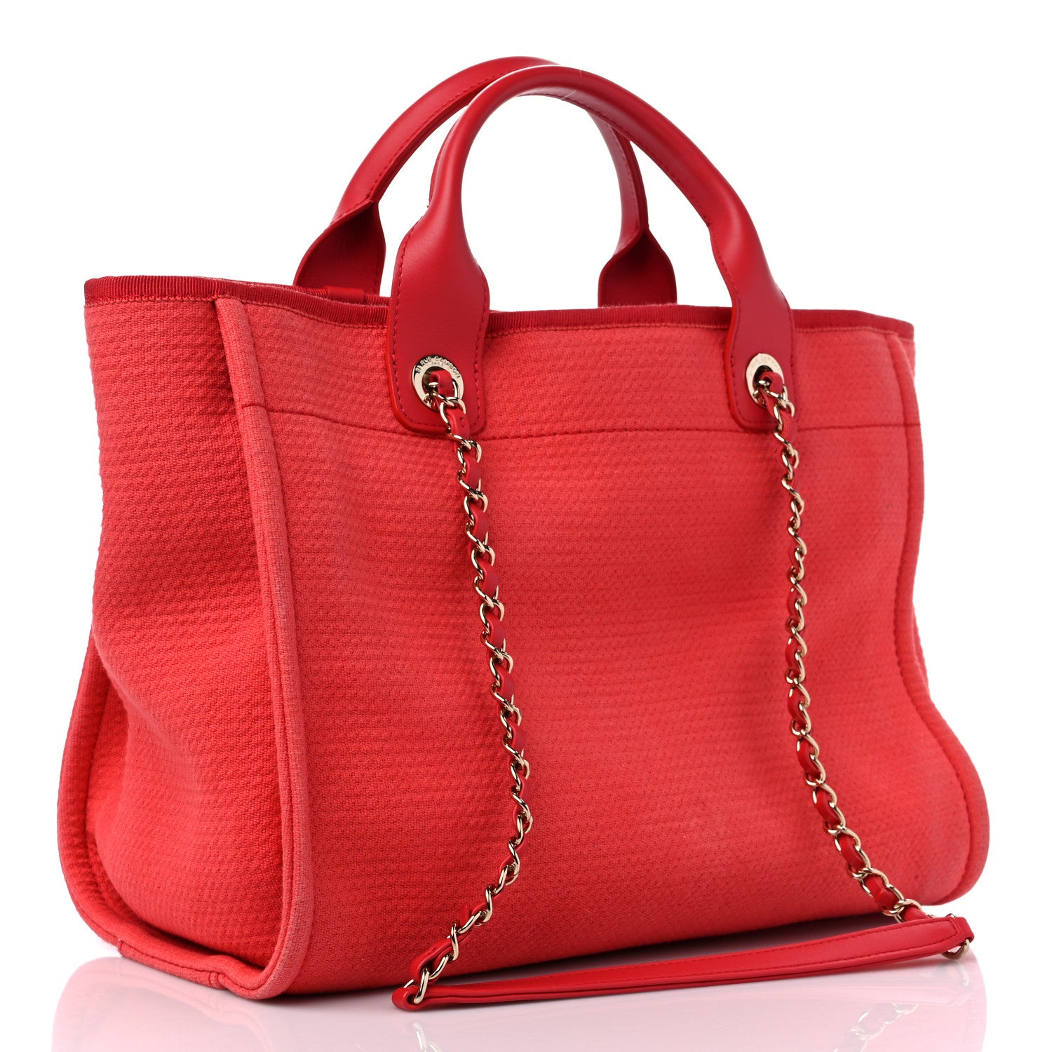 Chanel Mixed Fibers Small Deauville Tote Red 3 of 15