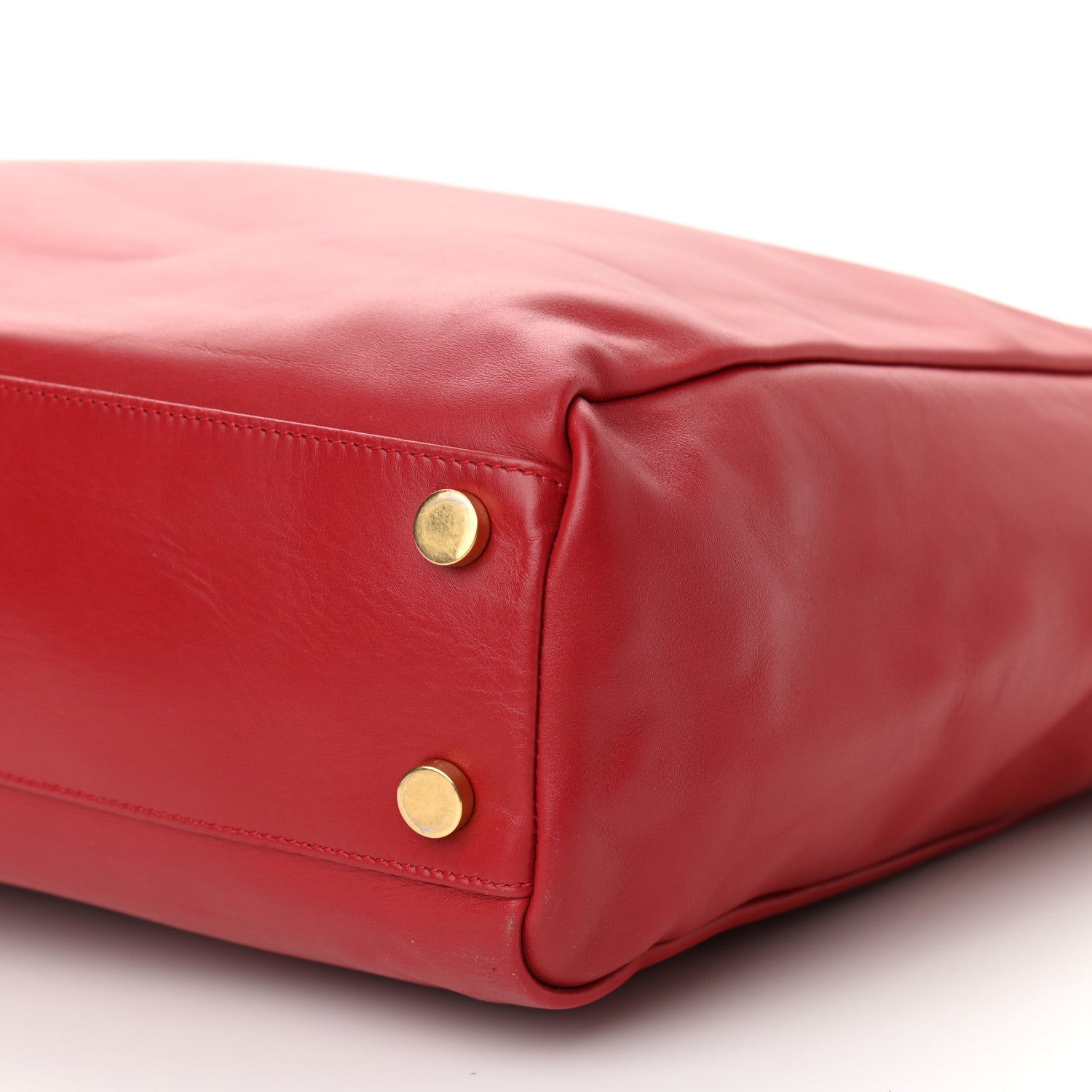 Saint Laurent Calfskin Suede North South Reversible Shopping Tote Red 9 of 10