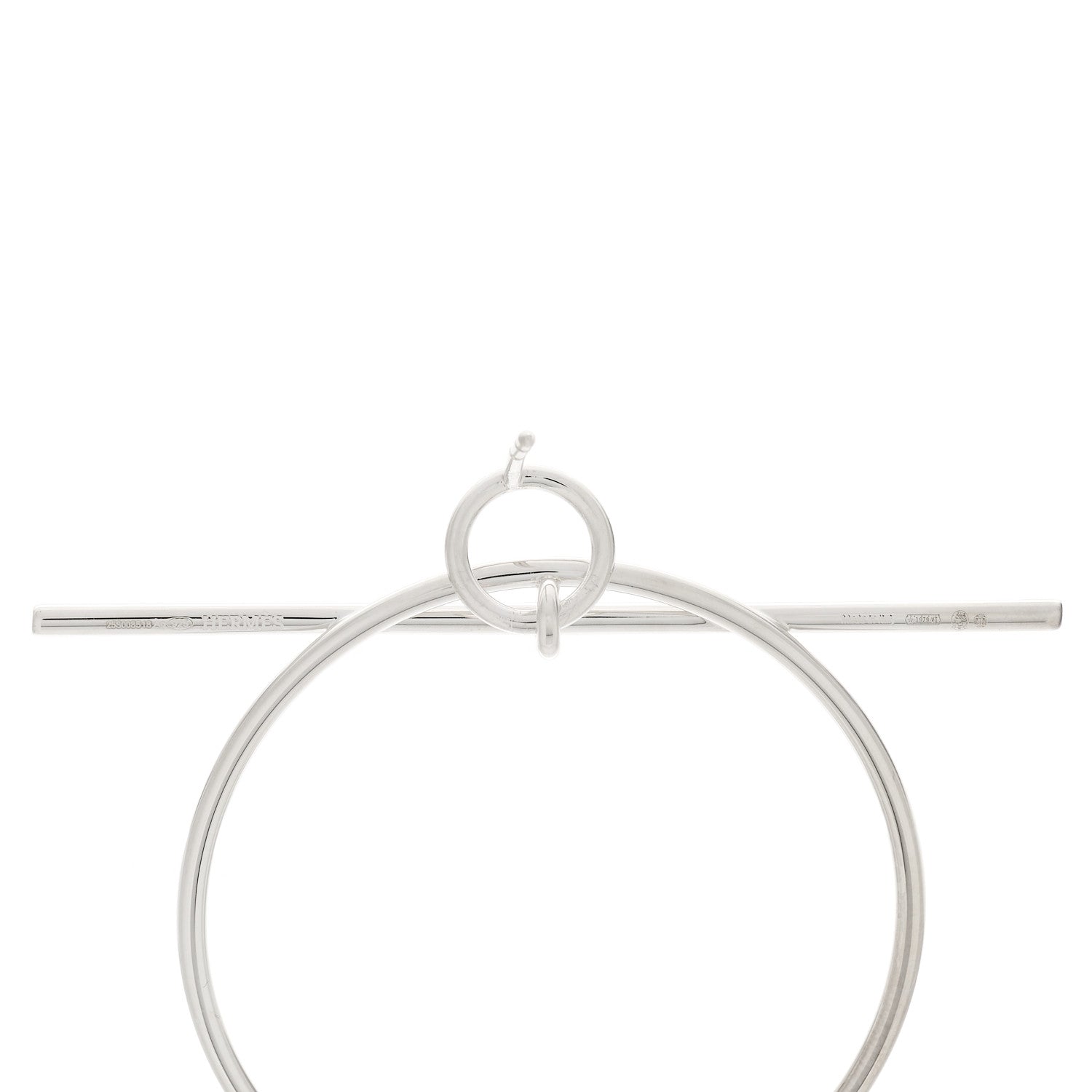Hermes Sterling Silver MM Loop Earrings 4 of 5