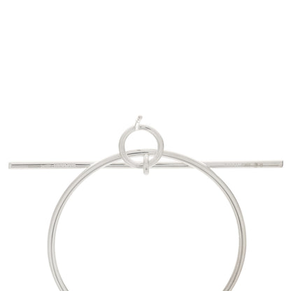Hermes Sterling Silver MM Loop Earrings 4 of 5