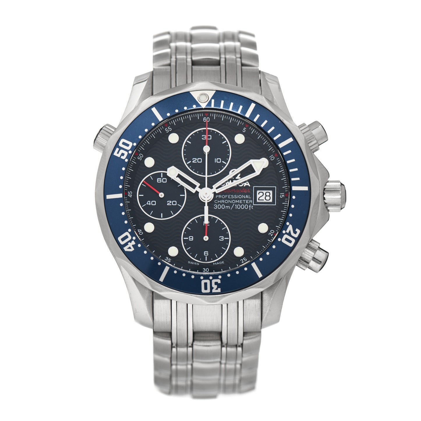 Stainless Steel 41mm Seamaster Professional Chronograph Automatic Watch Blue 2225.80.00