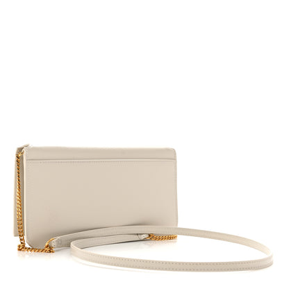 Saint Laurent Smooth Calfskin Monogram Phone Holder Crossbody Crema Soft 3 of 14