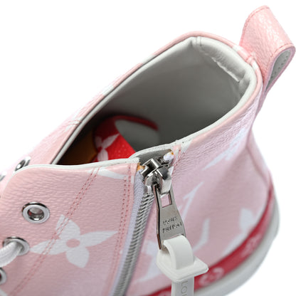 Louis Vuitton Monogram Giant Stellar Sneaker Boots 38.5 Rose Rouge 10 of 10