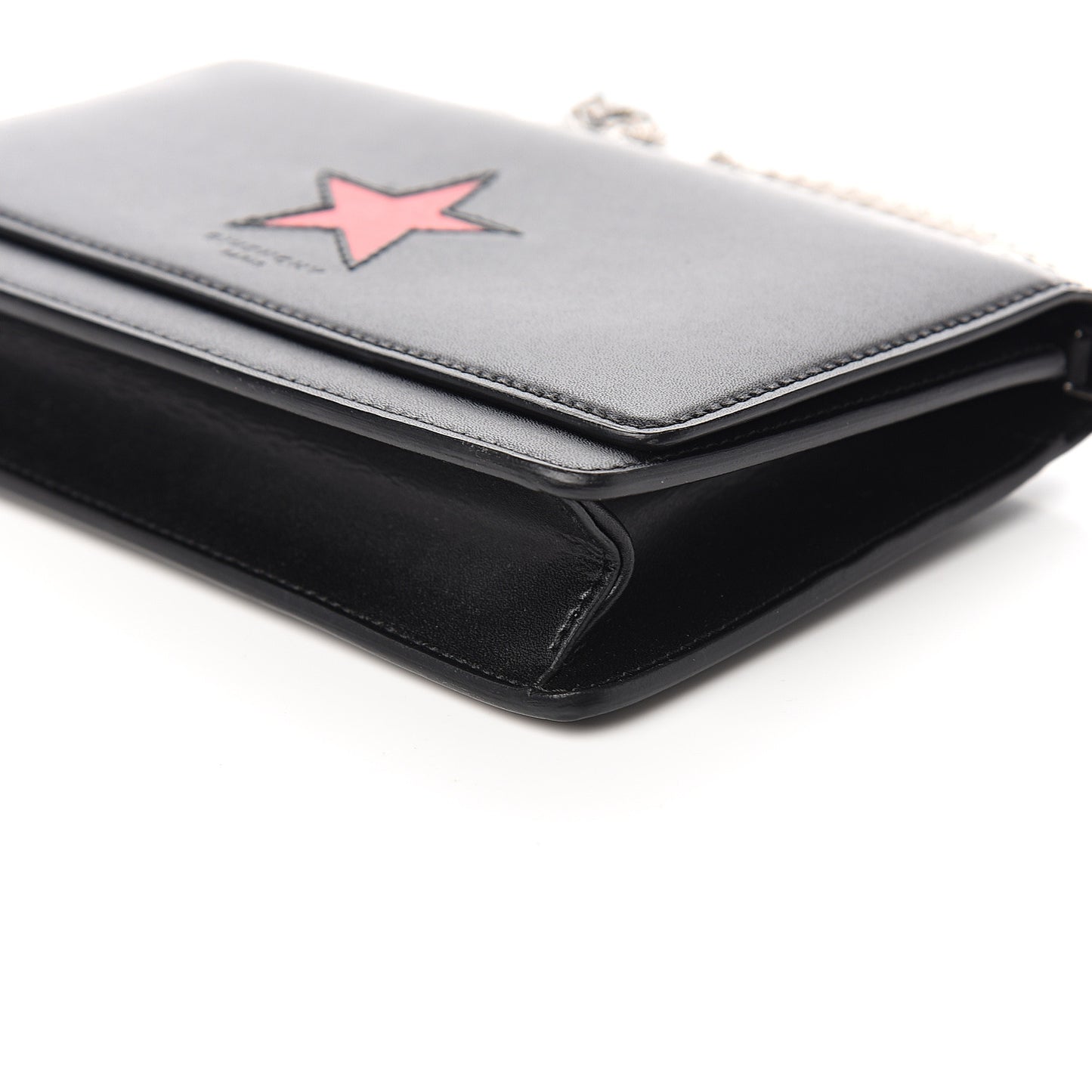 Calfskin Star Pandora Chain Wallet Black