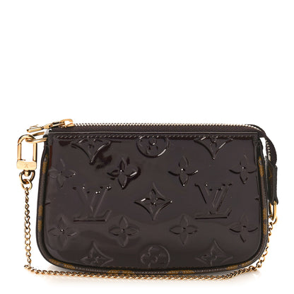 Louis Vuitton LOUIS VUITTON Vernis Monogram Mini Pochette Accessories Amarante 1 of 9