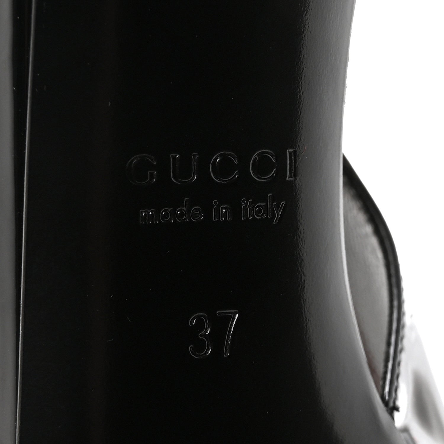 Gucci Vernice Crystal Nappa Charlotte Marina Slingback Pumps 37 Black 7 of 10
