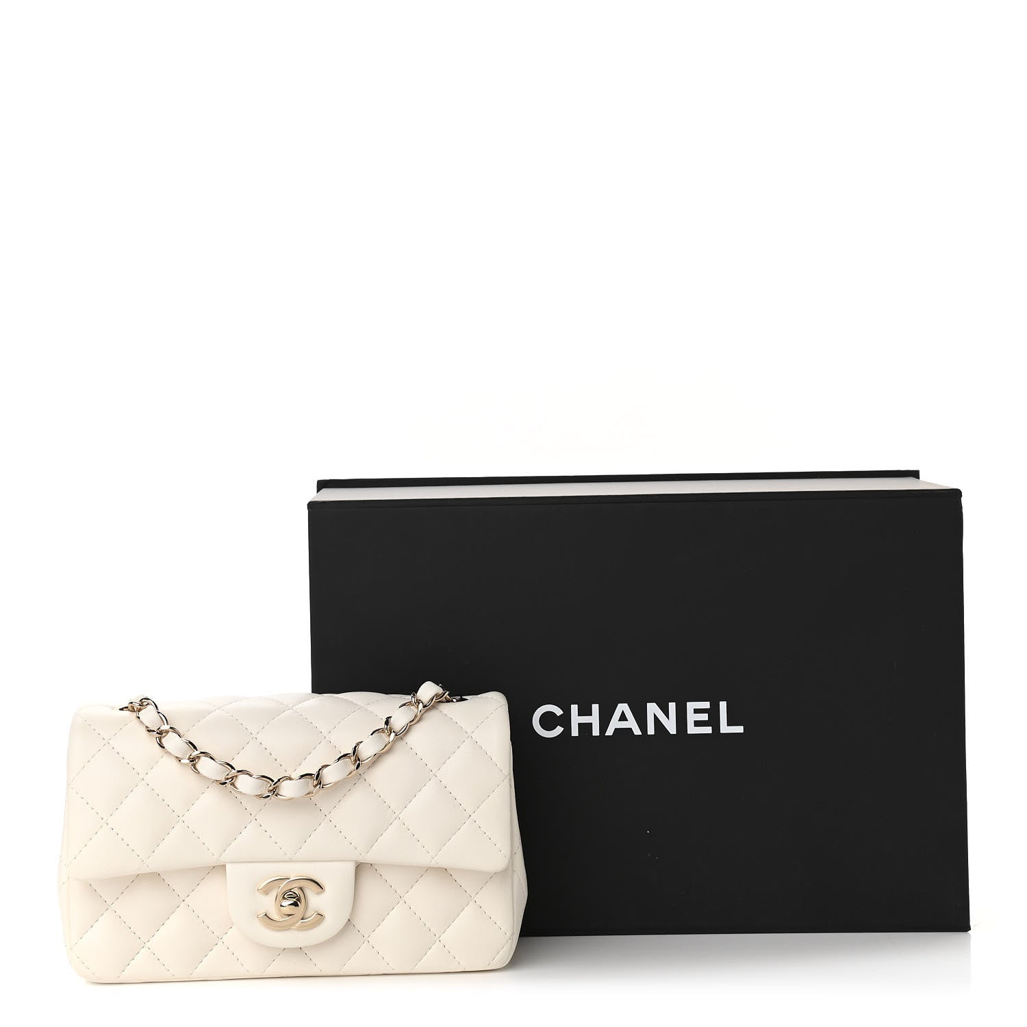 Chanel Lambskin Quilted Mini Rectangular Flap White 11 of 11