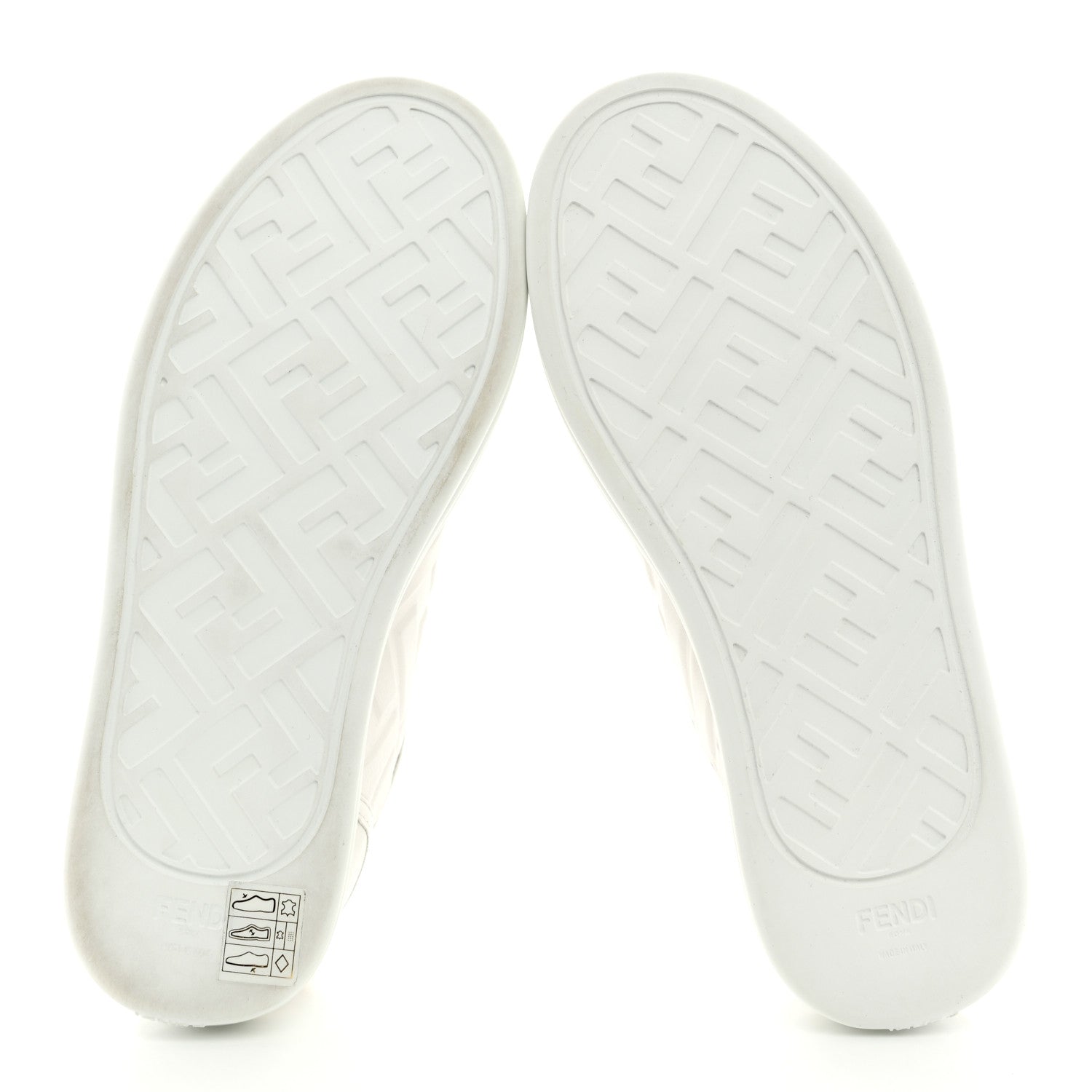 Fendi Nappa FF Embossed Rise Low Top Sneakers 36 White 5 of 9