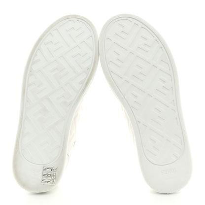 Fendi Nappa FF Embossed Rise Low Top Sneakers 36 White 5 of 9