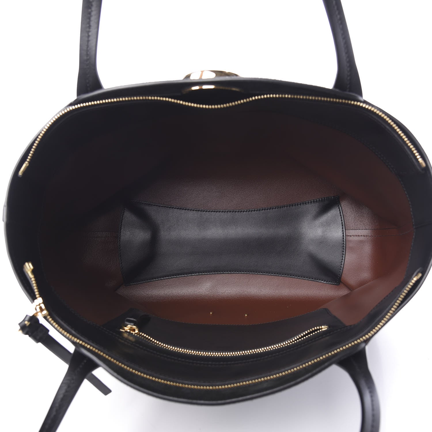 Chloe Shiny Calfskin Suede Medium C Zipped Tote Black 4 of 8