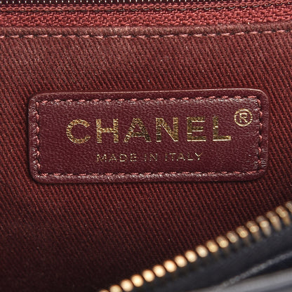 Chanel Shiny Sheepskin Quilted Large Trapezio Flap Navy 6 of 8