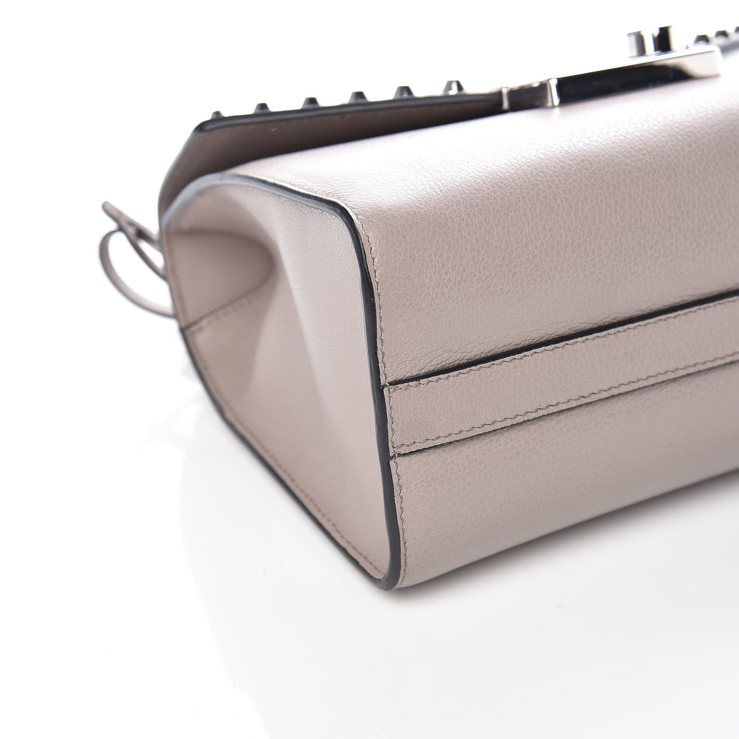 Glace Calfskin Studded Sound Flap Crossbody Shoulder Bag Pomice