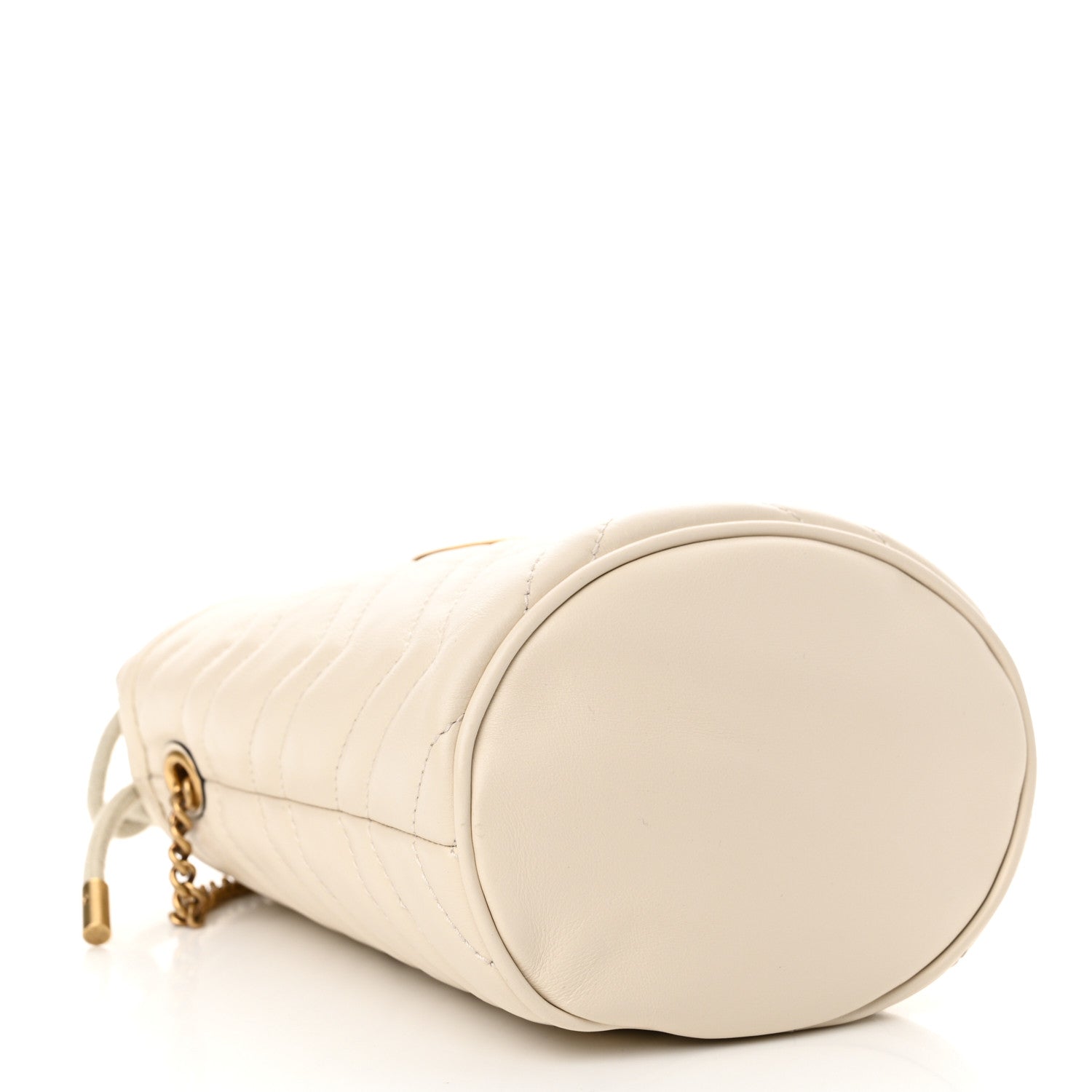 Gucci Calfskin Matelasse Mini GG Marmont 2.0 Bucket Bag White 4 of 12