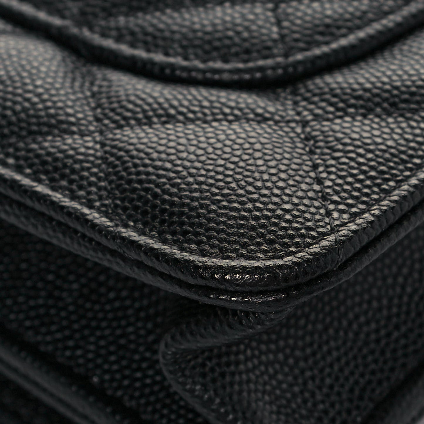 Caviar Quilted Wallet With Charms On Chain WOC Black