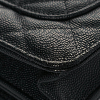 Chanel Caviar Quilted Wallet With Charms On Chain WOC Black 12 of 15