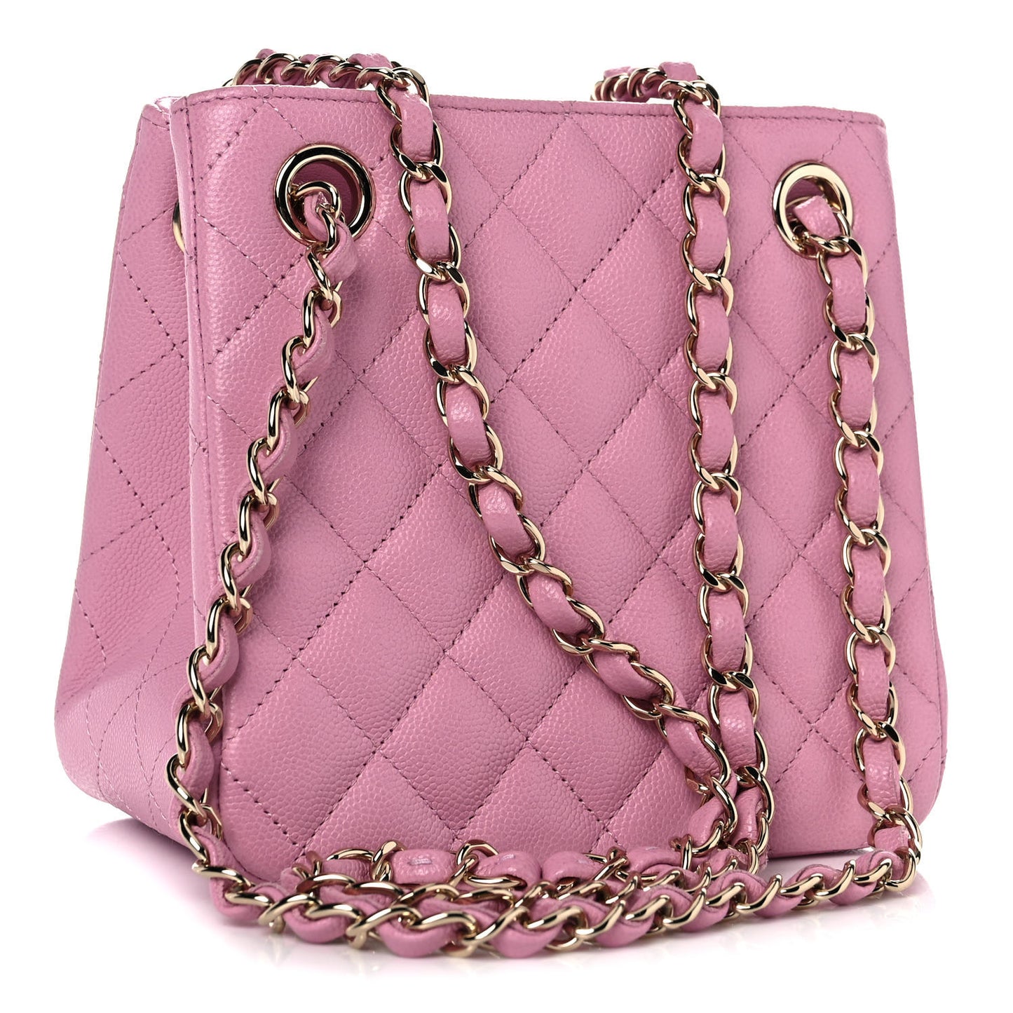 Caviar Quilted Mini Bucket Bag Pink