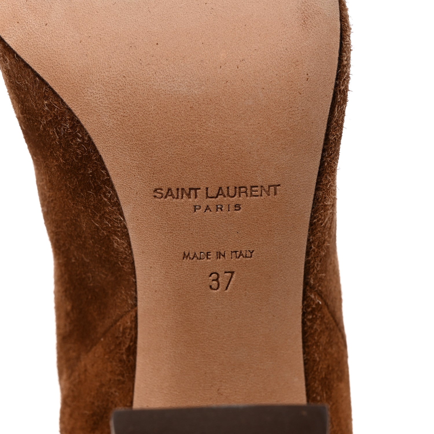 Saint Laurent Suede Tanger Tassel Ankle Boots 37 Brown 6 of 10
