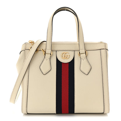 Gucci Textured Calfskin Web Small Ophidia Tote Bag Mystic White 1 of 12