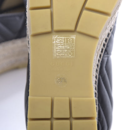 Gucci Nappa Matelasse GG Marmont Platform Espadrilles 37.5 Black 8 of 12