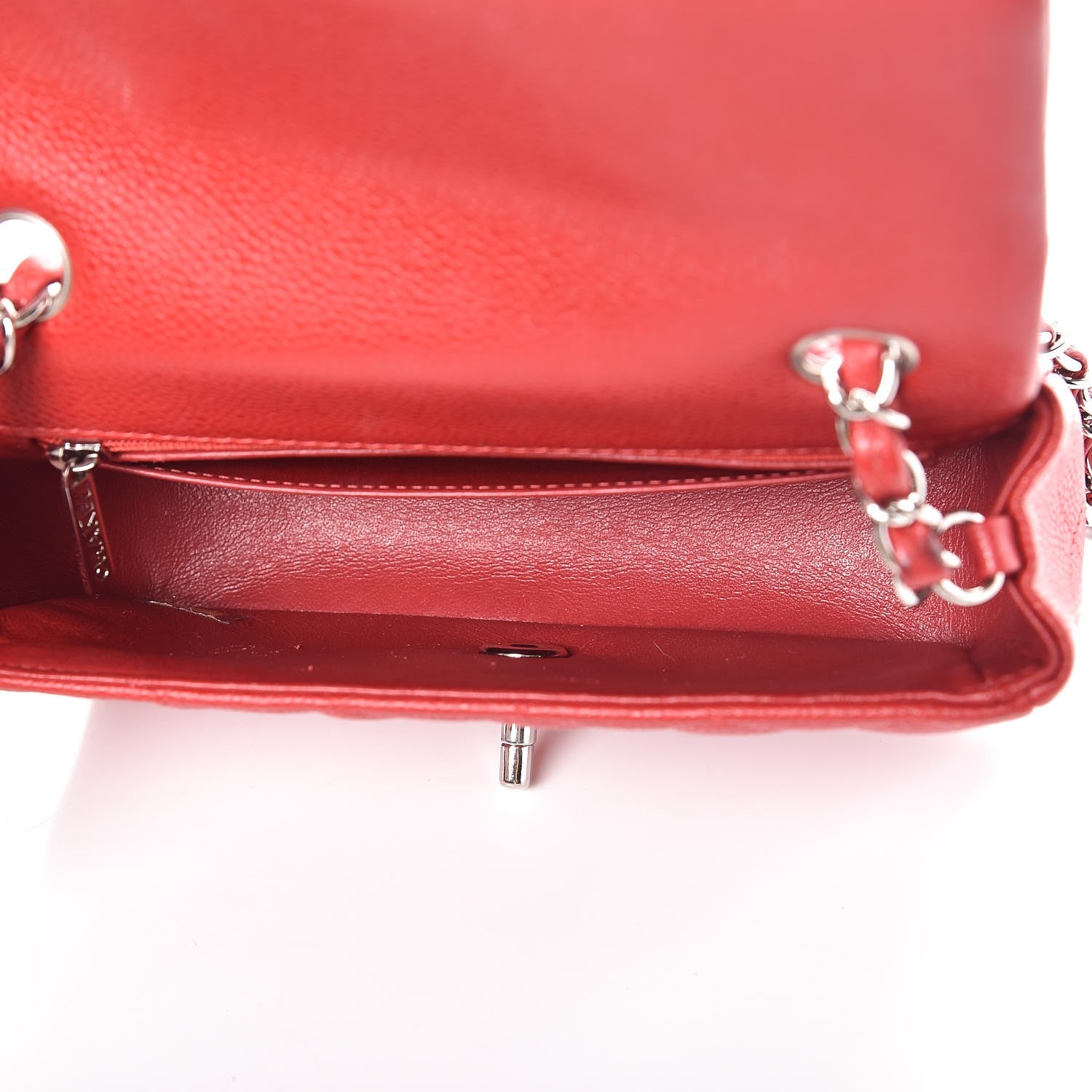 Chanel Caviar Quilted Mini Rectangular Flap Red 5 of 9