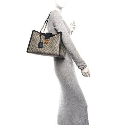Gucci GG Supreme Monogram Medium Padlock Tote Black 2 of 10