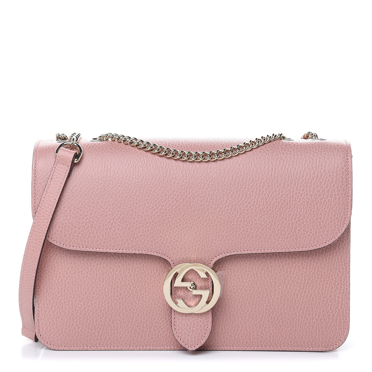 Gucci Dollar Calfskin Interlocking G Shoulder Bag Soft Pink 1 of 9