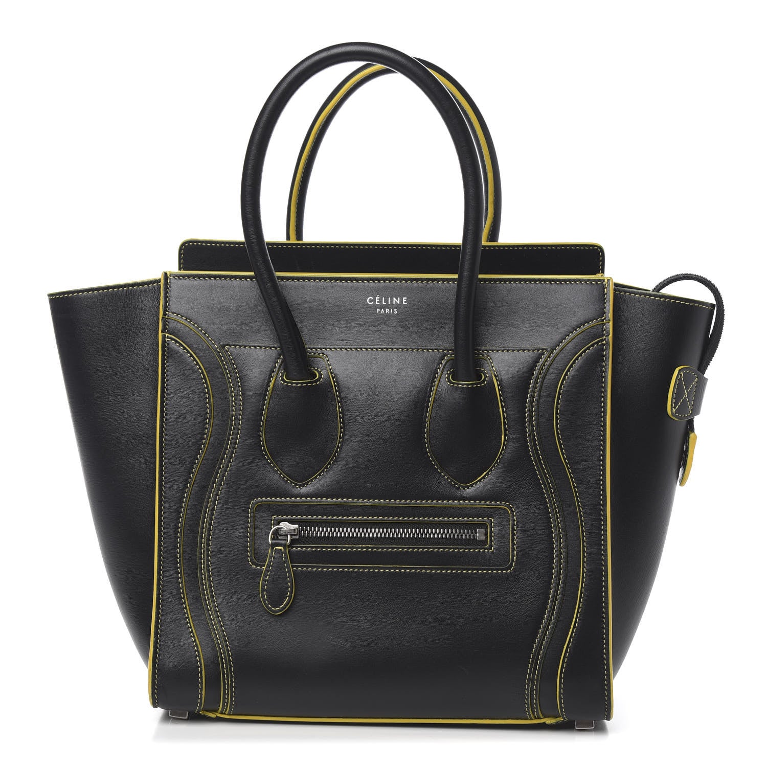 Celine Satin Calfskin Micro Debossed Luggage Black 1 of 12
