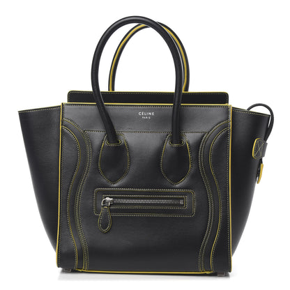 Celine Satin Calfskin Micro Debossed Luggage Black 1 of 12