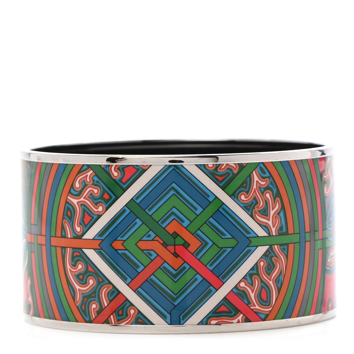 Enamel Printed Extra Wide L'Arbre Du Vent Bracelet 70 Folk