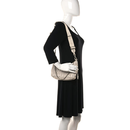 Prada Nappa Gaufre Re-Edition 2005 Shoulder Bag Talco 2 of 13