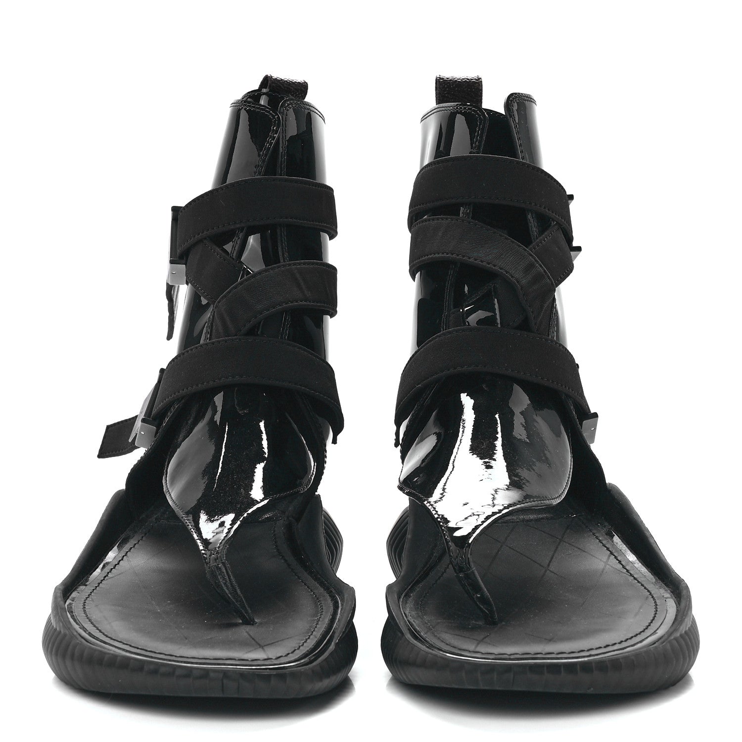 Louis Vuitton Patent Monogram LV Bahia Brazil Sandal 39 Black 2 of 7