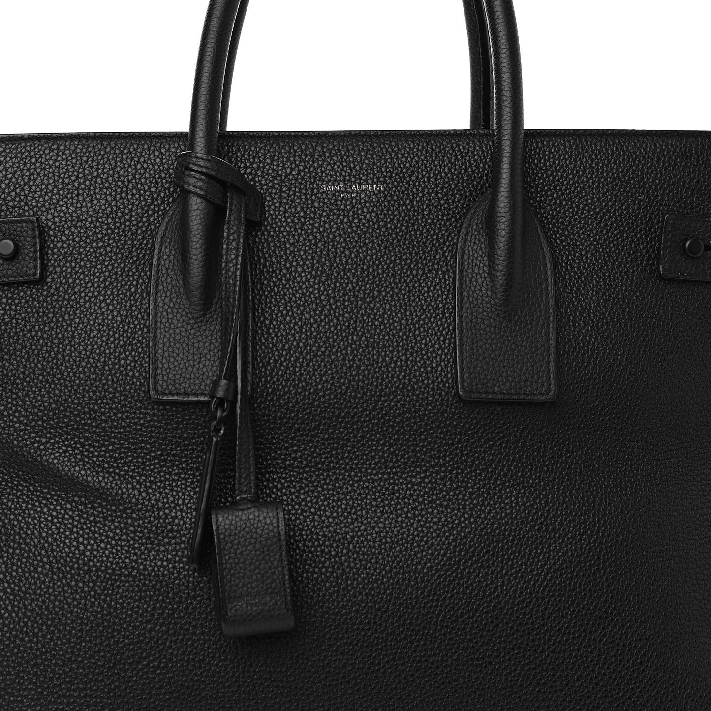 Grained Calfskin Medium Souple Sac De Jour Duffle Black